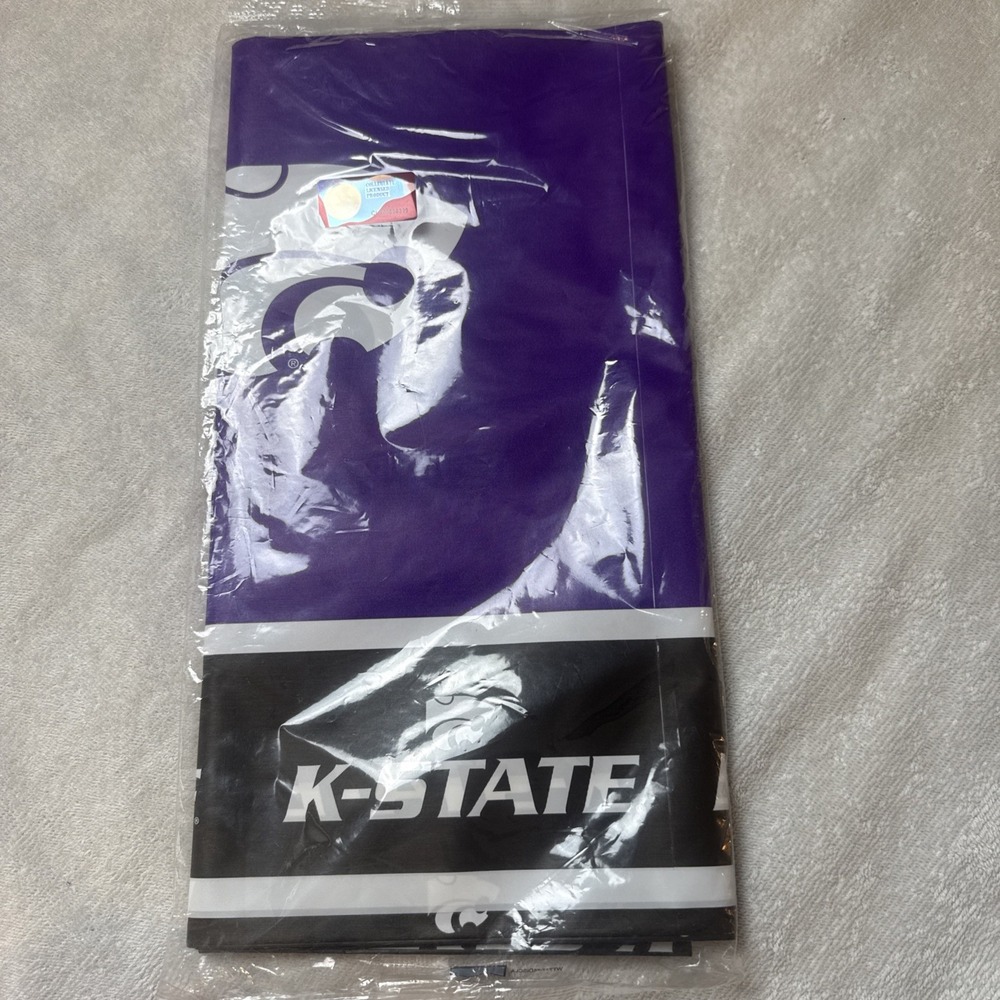 K-State Wildcats Plastic Tablecover 54x108 NEW Sealed Licensed Tailgate KSU
